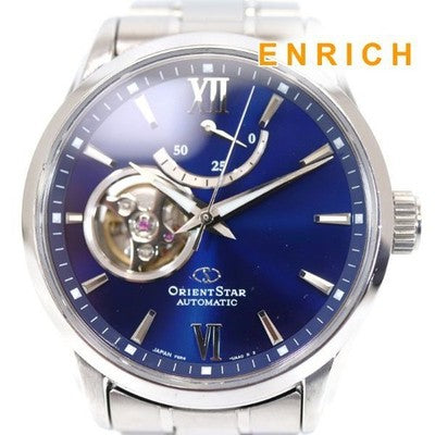 ORIENT STAR F6R4-UAA0 POWER RESERVE BLUE DIAL SS AT MENS WATCH