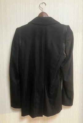 IF SIX WAS NINE PEAK JACKET BLACK WOOL GOAT LEATHER ASYMMETRY MEN SIZE S JAPAN