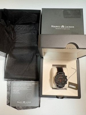MAURICE LACROIX ELIROS CHRONOGRAPH EL1098-PVB01-310-1 BLACK PVD QUARTZ BOXED
