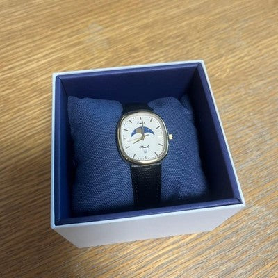 TIMEX X NOAH OVAL MOON PHASE WATCH SILVER BROWN LEATHER CREAM LIMITED NEW W/BOX
