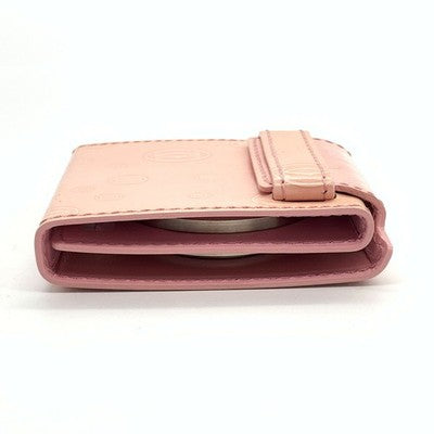 CARTIER PASHA TRAVEL CLOCK ALARM W0100072 STAINLESS STEEL LEATHER PINK CASE