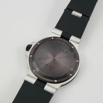 BVLGARI ALUMINIUM AL38A AUTOMATIC SILVER DIAL RUBBER MENS LUXURY WATCH