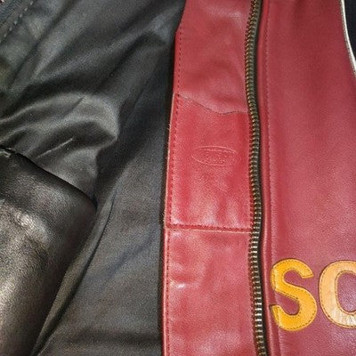 VANSON ONE STAR LEATHER JACKET NO PATCHES RARE BLACK/RED SIZE 38 MADE IN USA