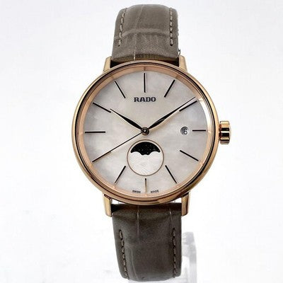 RADO COUPOLE CLASSIC 15463020 QUARTZ MOONPHASE PEARL DIAL STAINLESS 34MM WATCH