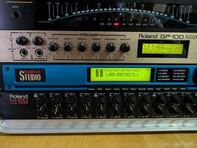 GUITAR RACK SYSTEM ROLAND GP-100 DIGITECH S200 KORG DTR-1 W/ 6U CASE FROM JAPAN
