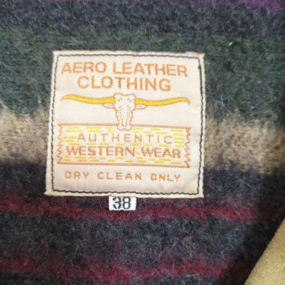 AERO LEATHER 3RD TYPE SUEDE LEATHER JACKET TROY MILLS WOOL BLANKET SIZE M