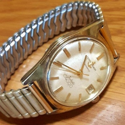 ULYSSE NARDIN JUBILEE 4000 AUTOMATIC GOLD DIAL DATE STRETCH BAND MEN'S WATCH