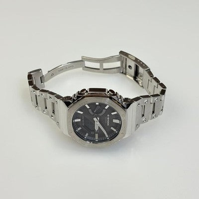 CASIO G SHOCK FULL METAL OCTAGON (GM B2100) SILVER TOUGH SOLAR ANALOG DIG W/BOX