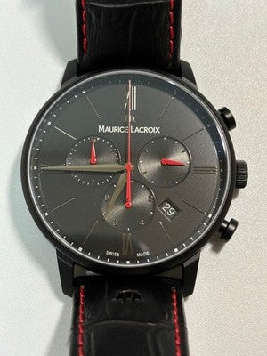 MAURICE LACROIX ELIROS CHRONOGRAPH EL1098-PVB01-310-1 BLACK PVD QUARTZ BOXED