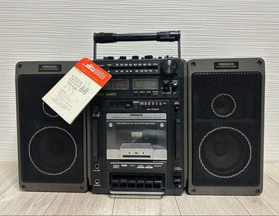 HITACHI TRK-9050 PERDISCO BOOMBOX SEPARABLE STEREO CASSETTE AS IS