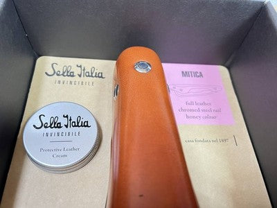 Selle Italia MITICA Brown Leather Saddle - Unused w/ Box Rare Vintage Classic