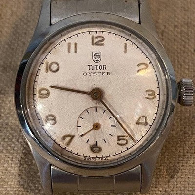 TUDOR OYSTER MANUAL WIND WATCH SHIELD ROSE DIAL ~1940S ANTIQUE
