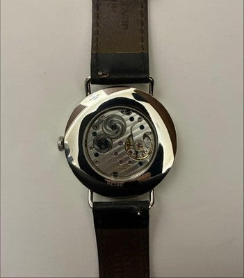NOMOS METRO MT1A4W2 38.5MM ALPHA HAND-WIND BAUHAUS SILVER DIAL MEN'S WATCH USED
