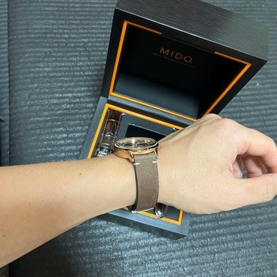 MIDO MULTIFORT M040.407.36.060.00 AUTOMATIC BLACK DIAL ROSE GOLD MEN WATCH BOX