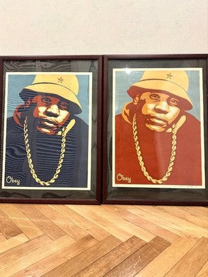 SHEPARD FAIREY OBEY LL COOL J BLUE SILK SCREEN POSTER EDITION 250 SIGNED FRAMED