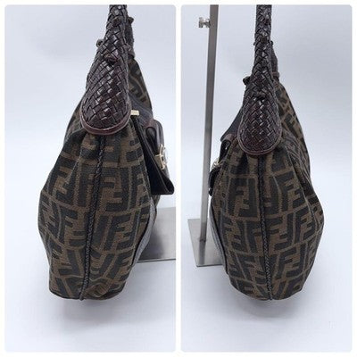 FENDI SPY BAG ZUCCA PATTERN HOBO SHOULDER BAG VINTAGE Y2K LEATHER