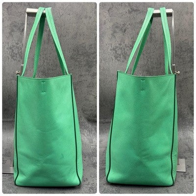 CELINE CABAS PHANTOM TOTE BAG GREEN ALL LEATHER LARGE SHOULDER BAG