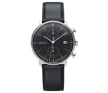 JUNGHANS 027 4601 00 CHRONOGRAPH BLACK MEN'S WRISTWATCH MADE IN GERMANY MINT