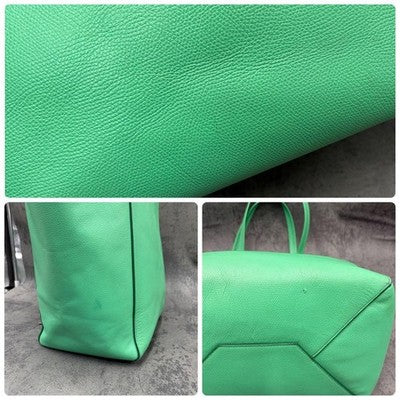 CELINE CABAS PHANTOM TOTE BAG GREEN ALL LEATHER LARGE SHOULDER BAG