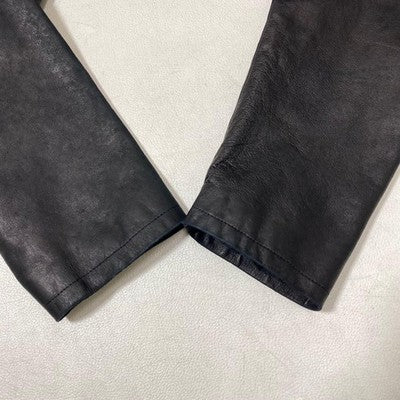 AGNES B LEATHER JACKET LAMBSKIN SIZE 40 FRANCE CARDIGAN BLACK 80S VINTAGE