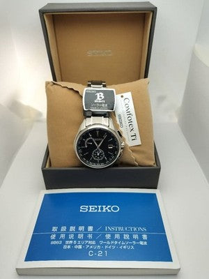 SEIKO BRIGHTZ 8B63 RADIO CONTROLLED SOLAR WORLD TIME TITANIUM WATCH SAGA287 NEW