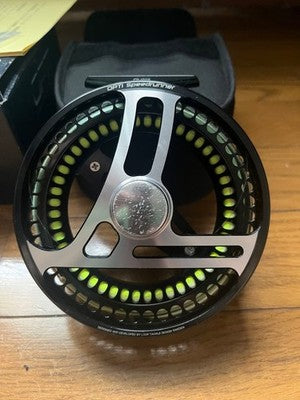 LOOP OPTY SPEEDRUNNER FLY REEL LARGE ARBOR BLACK FISHING TACKLE USED WITH CASE