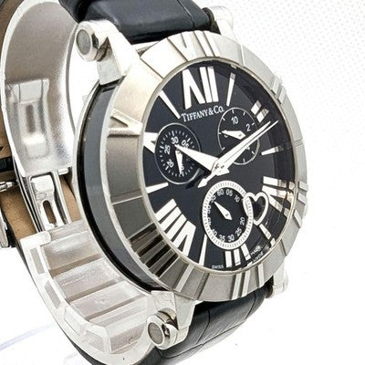TIFFANY ATLAS CHRONOGRAPH Z1301 QUARTZ MENS WATCH WHITE DIAL DATE JAPAN