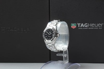 TAG HEUER AQUARACER WAY1410 BLACK DIAL STAINLESS STEEL QUARTZ LADIES WATCH USED