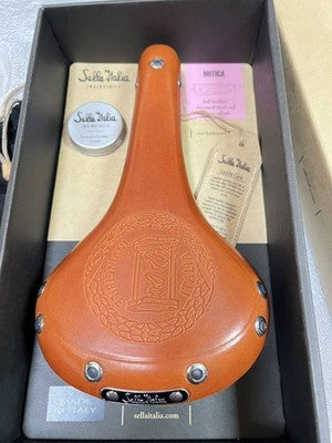 Selle Italia MITICA Brown Leather Saddle - Unused w/ Box Rare Vintage Classic