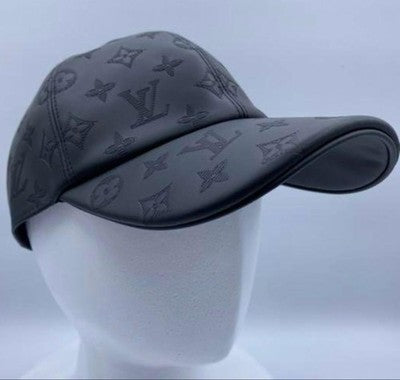 LOUIS VUITTON M76581 CASQUETTE MONOGRAM SHADOW LEATHER CAP SIZE 60 BLACK