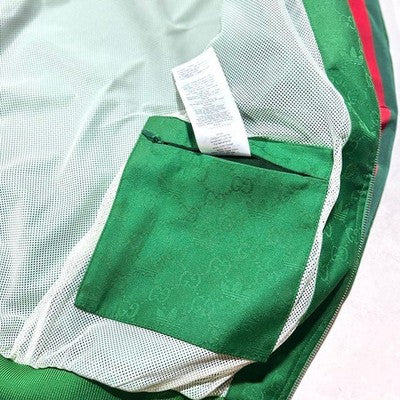 GUCCI X ADIDAS GREEN GG TREFOIL JACQUARD MONOGRAM TRACK JACKET SIZE 46 M MINT