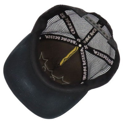 CHROME HEARTS LEATHER STAR TRACKER CAP UNISEX BLACK MADE IN USA
