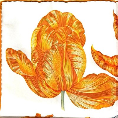 HERMES SILK SCARF GAVROCHE TULIP MANIA STYLISH MINT