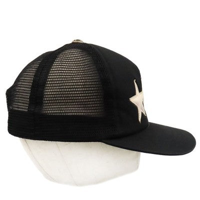 CHROME HEARTS LEATHER STAR TRACKER CAP UNISEX BLACK MADE IN USA