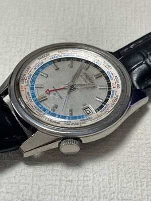 SEIKO WORLD TIME AUTOMATIC 6117-6010 SILVER DIAL VINTAGE MEN'S WATCH - WORKING