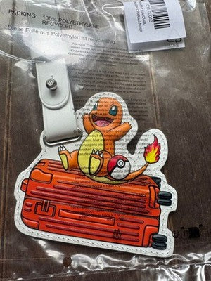 RIMOWA POKEMON CHARMANDER LEATHER LUGGAGE TAG WHITE SUITCASE CHARM JAPAN NEW