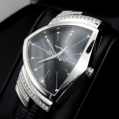 HAMILTON H244610 VENTURA DIAMOND 0.305CT QUARTZ WATCH 38 DIAMONDS WITH BOX RARE