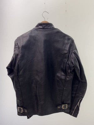 SCHOTT SINGLE RIDER JACKET, SIZE 36, LEATHER, BLACK, SOLID COLOR, 641
