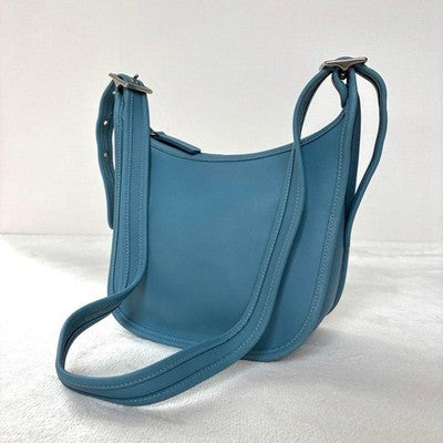 COACH VINTAGE BECKETT ZIP SHOULDER BAG LIGHT BLUE LEATHER CROSSBODY RARE OLD