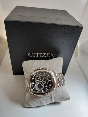 CITIZEN ATTESA E600-T006361 RADIO CONTROLLED SOLAR TITANIUM TONNEAU WATCH BLACK