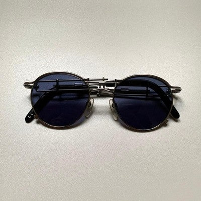 JEAN PAUL GAULTIER 56-0174 VINTAGE SUNGLASSES SILVER OVAL FRAME JAPAN USED