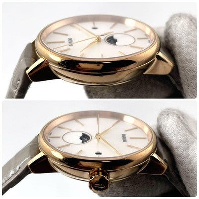 RADO COUPOLE CLASSIC 15463020 QUARTZ MOONPHASE PEARL DIAL STAINLESS 34MM WATCH