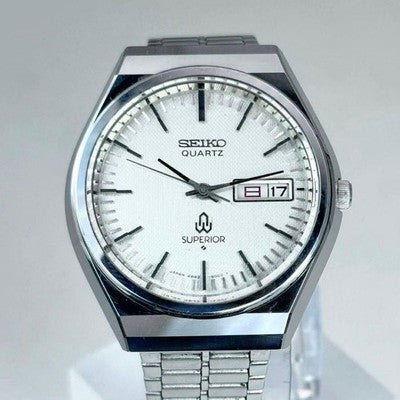 SEIKO SUPERIOR 4883-8000 QUARTZ HIGH END TEXTURED DIAL WATCH JDM VINTAGE 1976