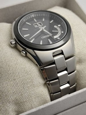 SEIKO SPIRIT SBTT003 8B43 TITANIUM RADIO SOLAR DAY DATE SAPPHIRE WATCH JAPAN