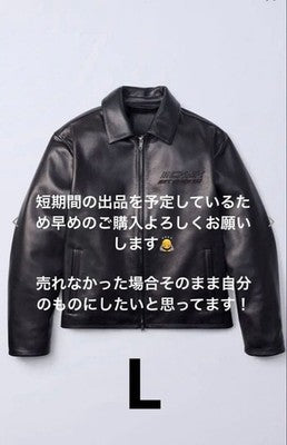 CALVIN KLEIN LEATHER RACER JACKET BLACK SIZE L JUNG KOOK EDITION 40426MF