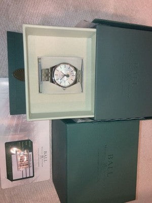 BALL WATCH TRAINMASTER MOON PHASE NM3082D-SJ-SL AUTOMATIC WATCH BOX PAPERS