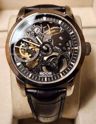 EPOS SOPHISTIQUEE EMOTION SKELETON UNITAS6497 MANUAL MENS WATCH SWISS 42MM
