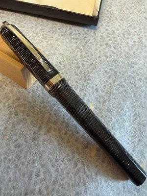 VISCONTI WALL STREET FOUNTAIN PEN, GREY, FINE NIB, UNUSED W/ BOX DEGRADATION