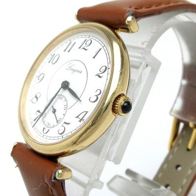 LONGINES VINTAGE WATCH L8464 MANUAL WIND SMALL SECONDS WHITE DIAL ARABIC 32MM