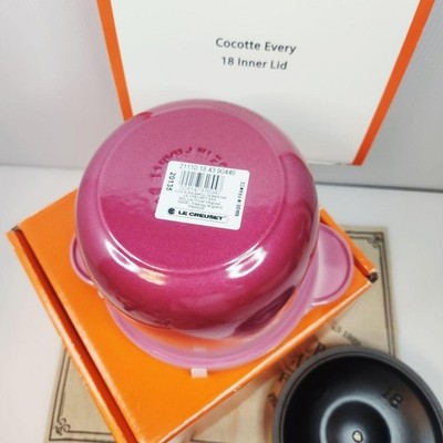 LE CREUSET COCOTTE EVERY 18 BERRY WITH INNER LID RARE NEW JP